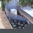 memorial stone - the so-called 'weathering steel' is still to form it's stable rust-like appearance